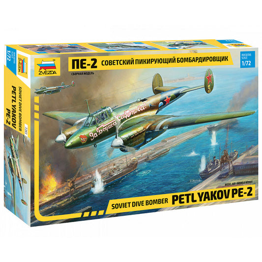 ZVEZDA 7283 Petlyakov Pe-2 1:72 Plastic Model Plane Kit