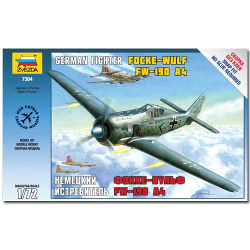 ZVEZDA 7304 Fockewulf Fw190 A4 Aircraft Model Kit 1:72