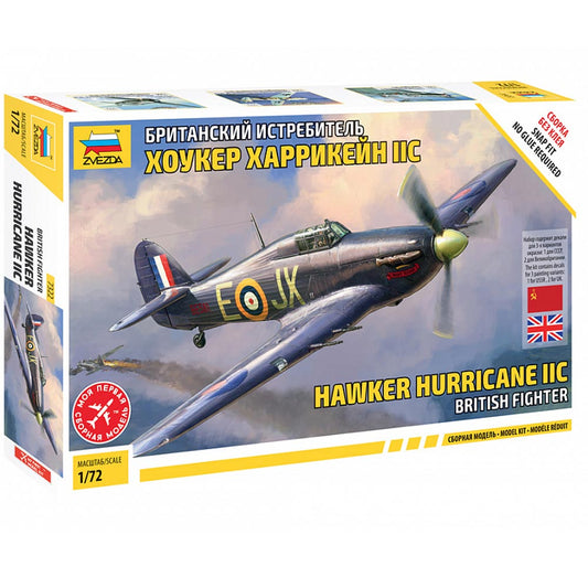 Zvezda 7322 Hawker Hurricane IIC 1:72 Snap Fit Plastic Aircraft Model Kit