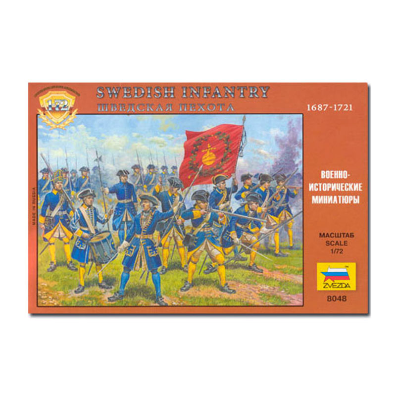 ZVEZDA 8048 Swedish Infantry Nordic Wars 17th/18th C 1:72 Figures Model Kit