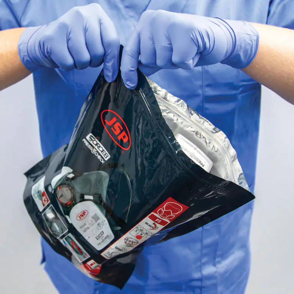 JSP Force 8 Half-Mask w/PressToCheck P3 Filters Airbrush Safety Respirator