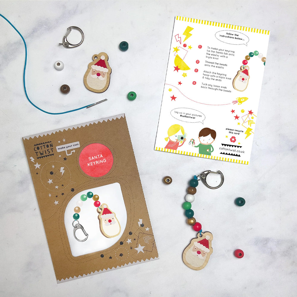 Cotton Twist Make Your Own Santa Claus Christmas Keyring