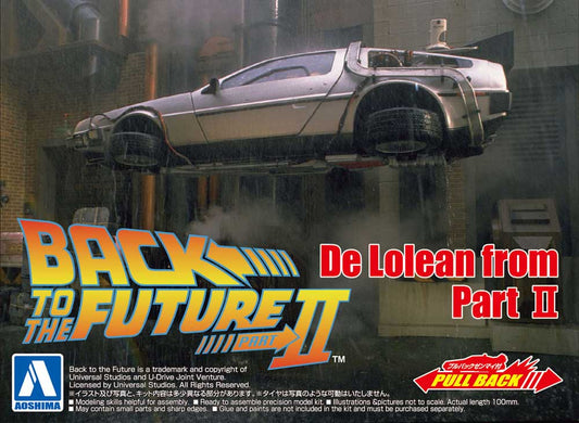 Aoshima 05476 Back To The Future Pt.II Pullback Delorean 1:43 Plastic Model Kit