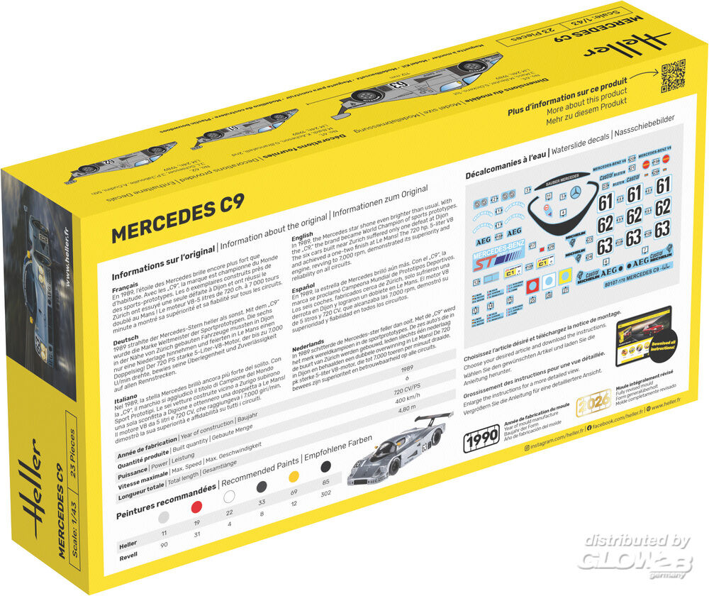 Heller 80107 Mercedes C9 1:43 Model Kit