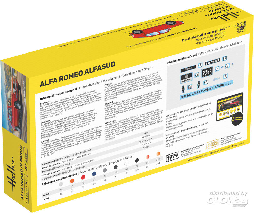 Heller 80182 Alfa Romeo Alfasud 1:43 Model Kit