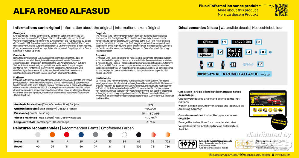 Heller 80182 Alfa Romeo Alfasud 1:43 Model Kit
