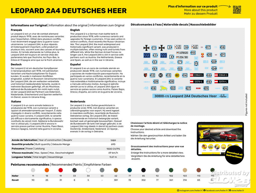 Heller 30800 Leopard 2A4 - Deutsches Heer 1:72 Model Kit