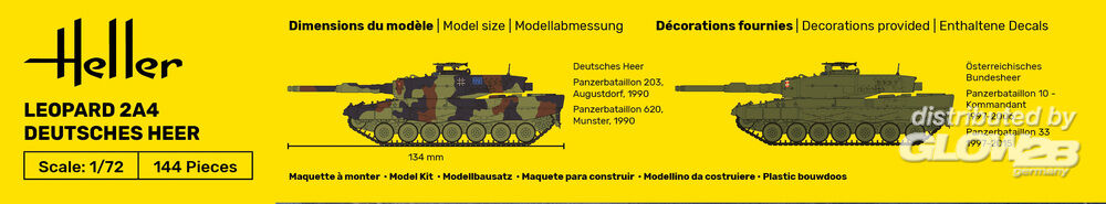 Heller 30800 Leopard 2A4 - Deutsches Heer 1:72 Model Kit