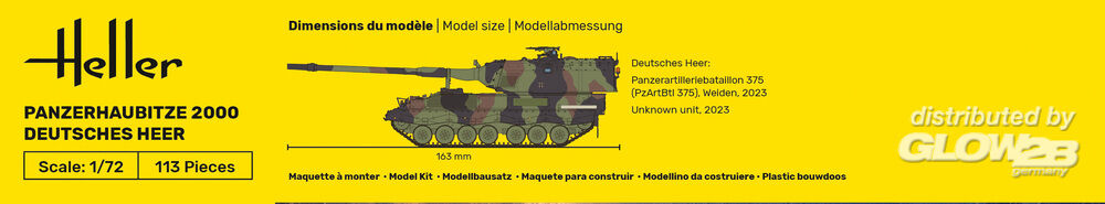 Heller 30803 Panzerhaubitze 2000 (PzH 2000) - Deutsches Heer 1:72 Model Kit