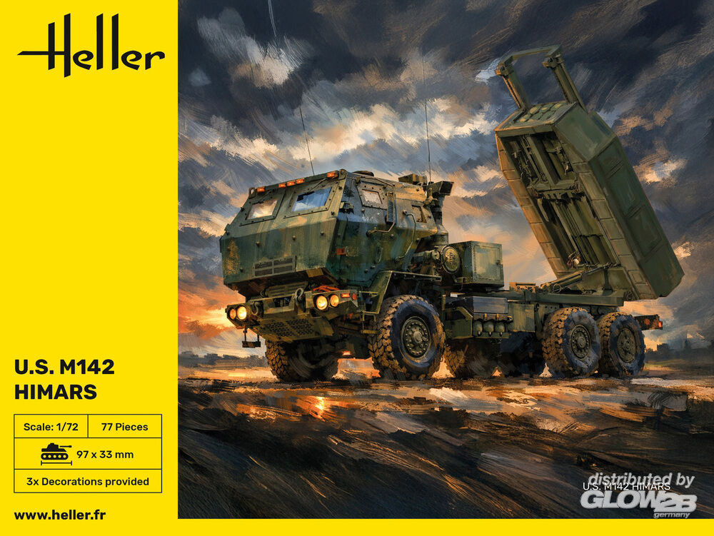 Heller 30806 U.S. M142 HIMARS High Mobility Artillery Rocket Sys 1:72 Model Kit