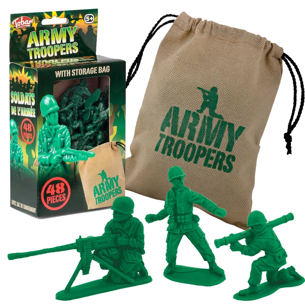 Army Troopers - Platoon of 32 Classic Plastic Toy Soldiers