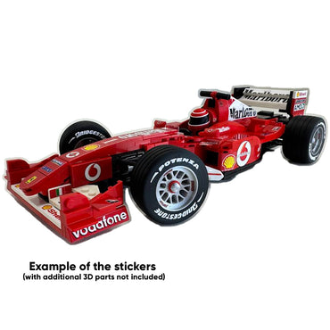 Ferrari F1 F2004 Schumacher Period-Correct Livery Sticker Set for LEGO 11375
