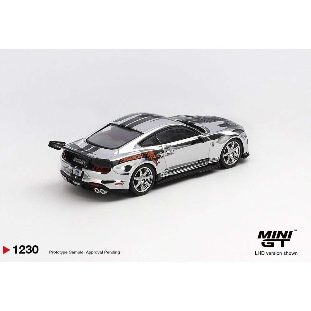 MiniGT Shelby GT500 Dragon Snake Concept Chrome Silver 1:64 Diecast Car 1230-L