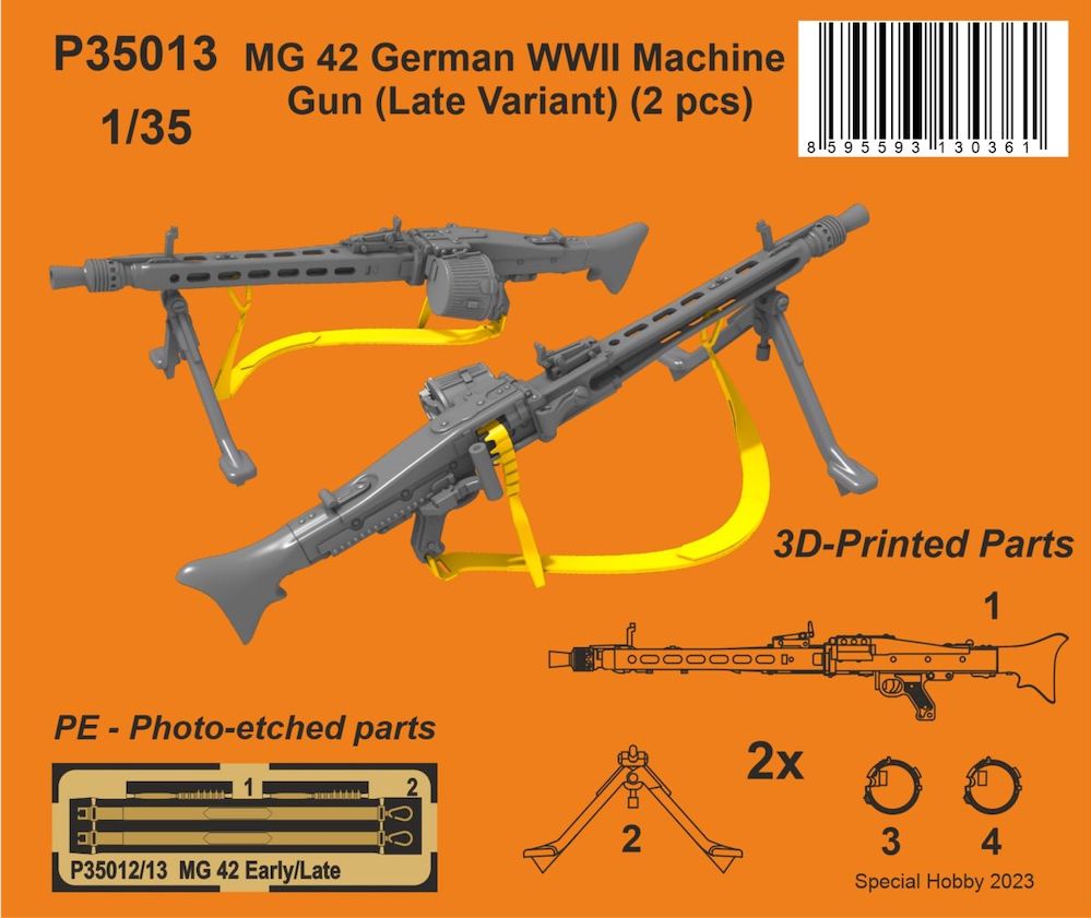 CMK/Czech Master Kits 129-P35013 1:35 MG42 German WWII Machine Gun