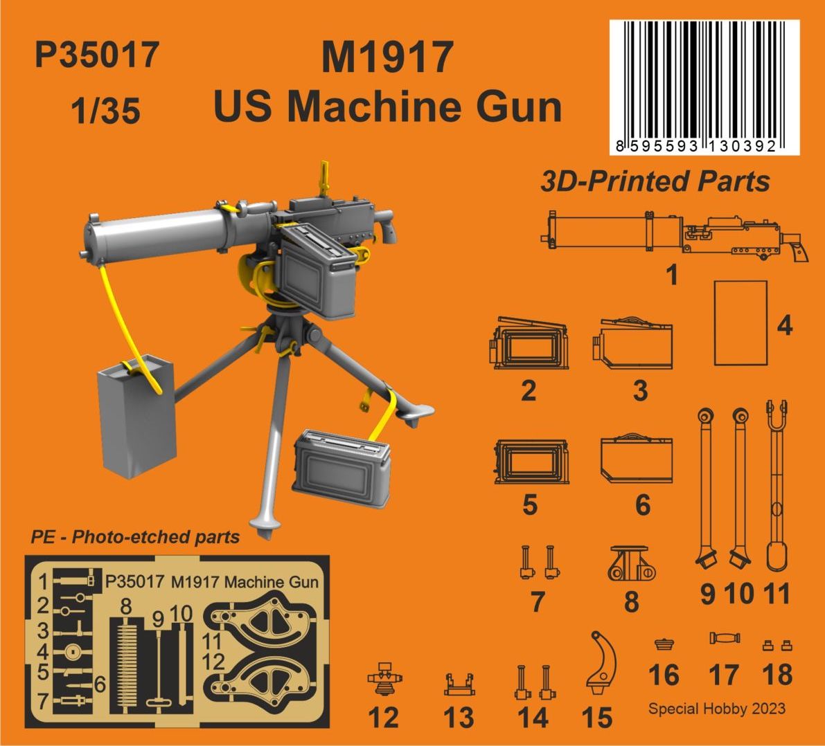 CMK/Czech Master Kits 129-P35017 M1917 Machine Gun 1:35 Heavy