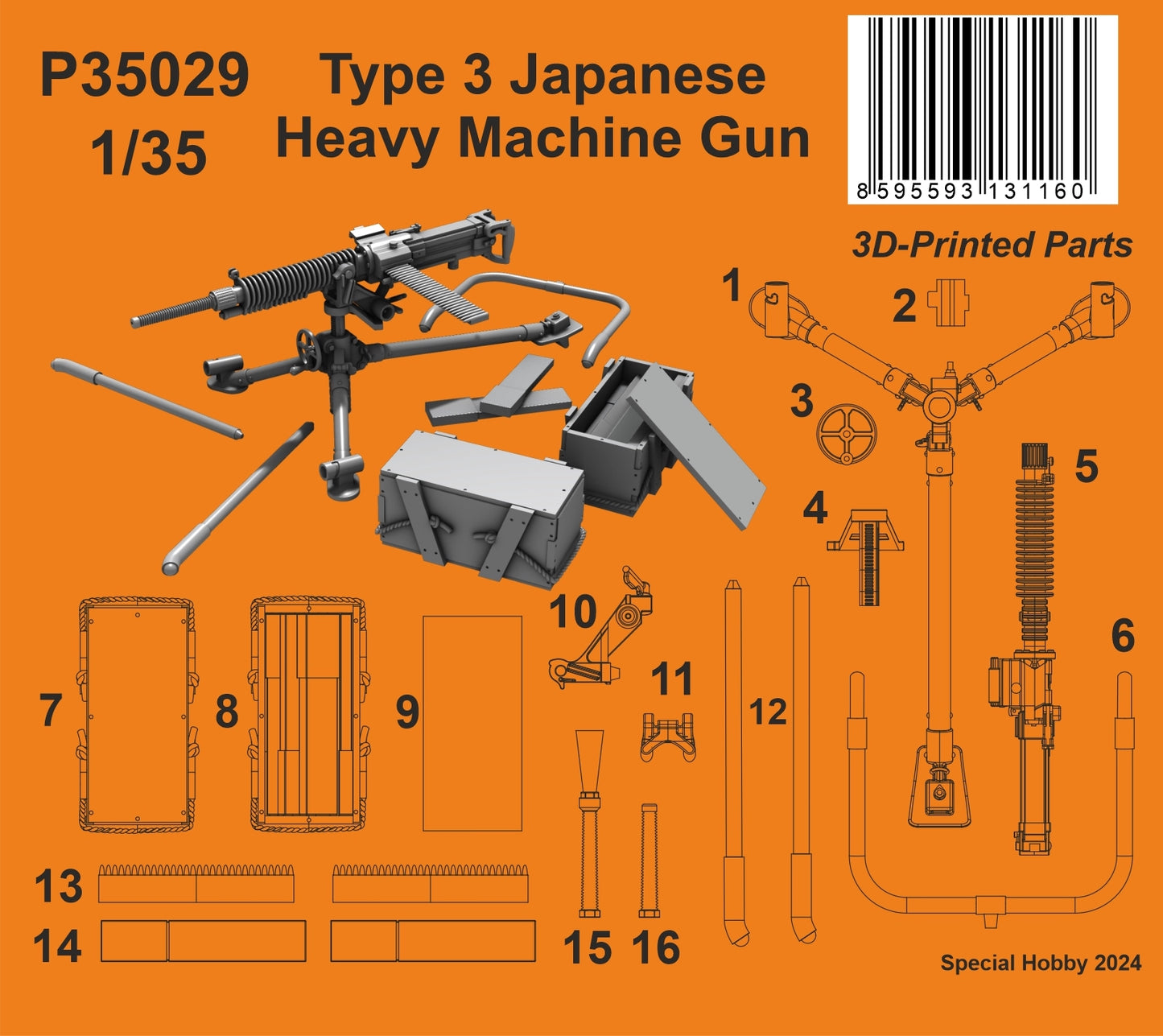 CMK/Czech Master Kits 129-P35029 Type 3 Japanese Heavy Machine Gun 1:35 Type 3