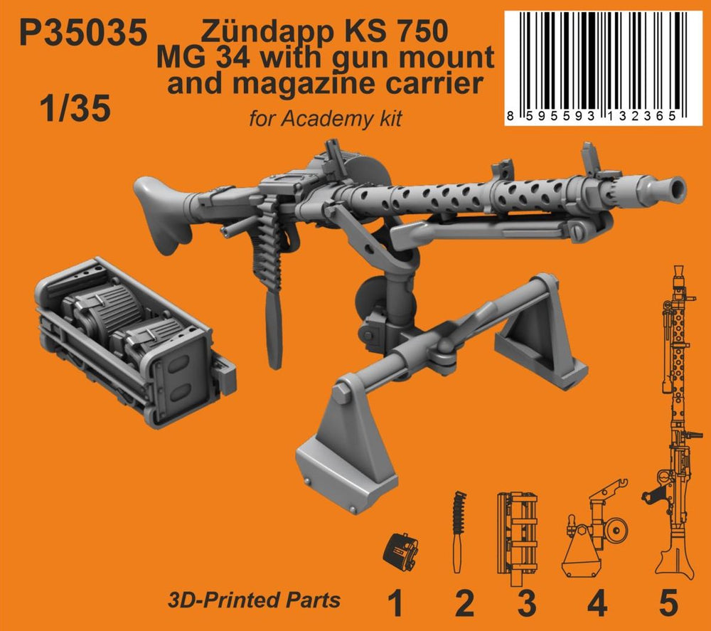CMK/Czech Master Kits 129-P35035 1:35 Zundapp KS 750 The MG 34