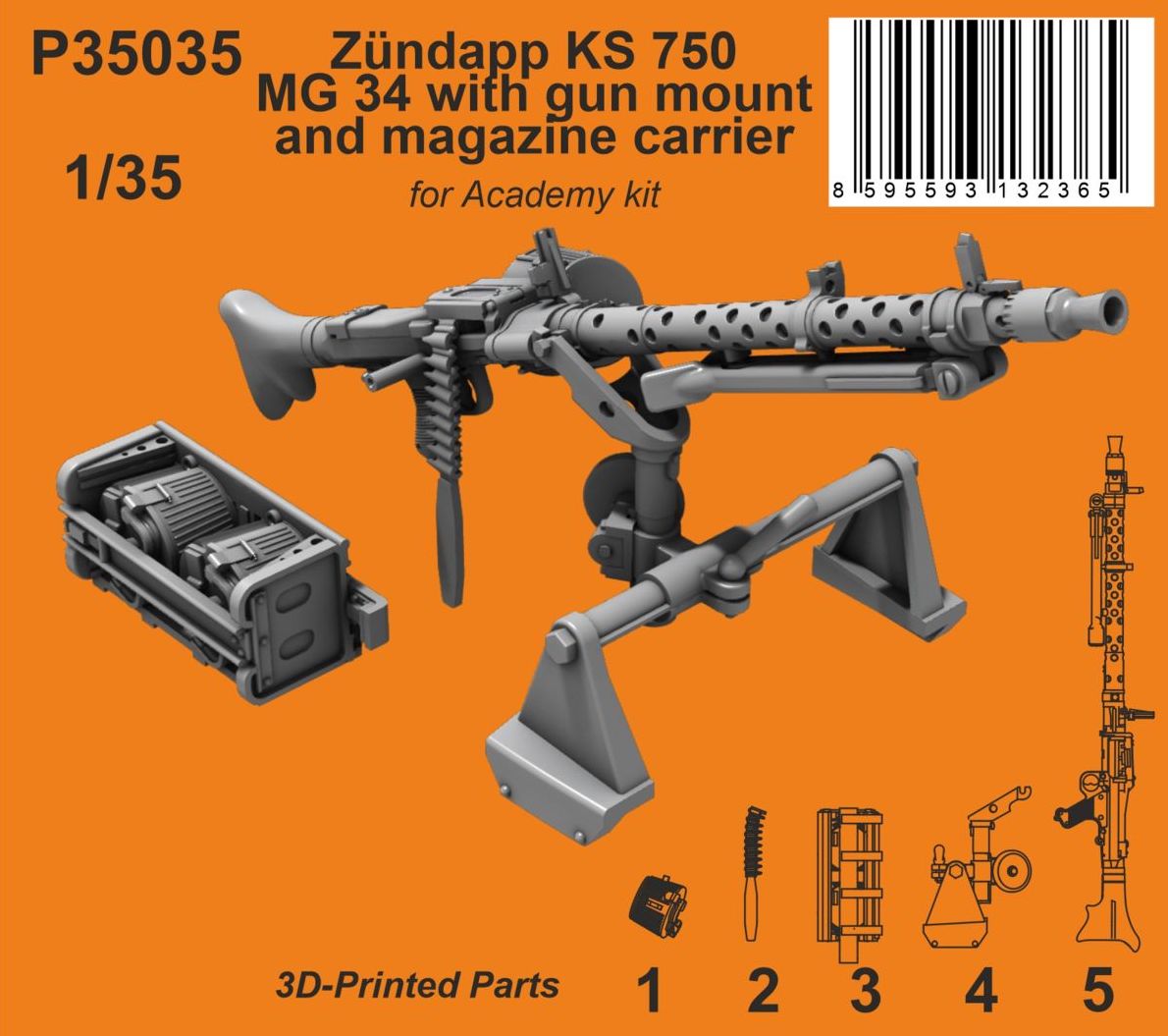 CMK/Czech Master Kits 129-P35035 1:35 Zundapp KS 750 The MG 34