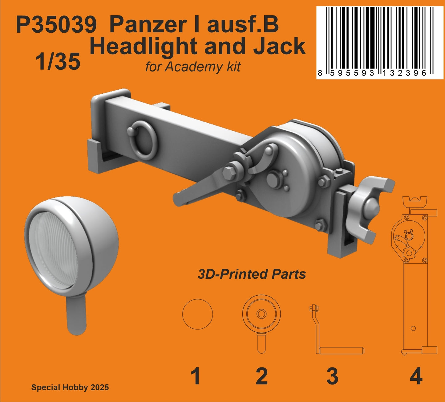 CMK/Czech Master Kits 129-P35039 Pz.Kpfw.I Ausf.B Headlight and Jack 1:35