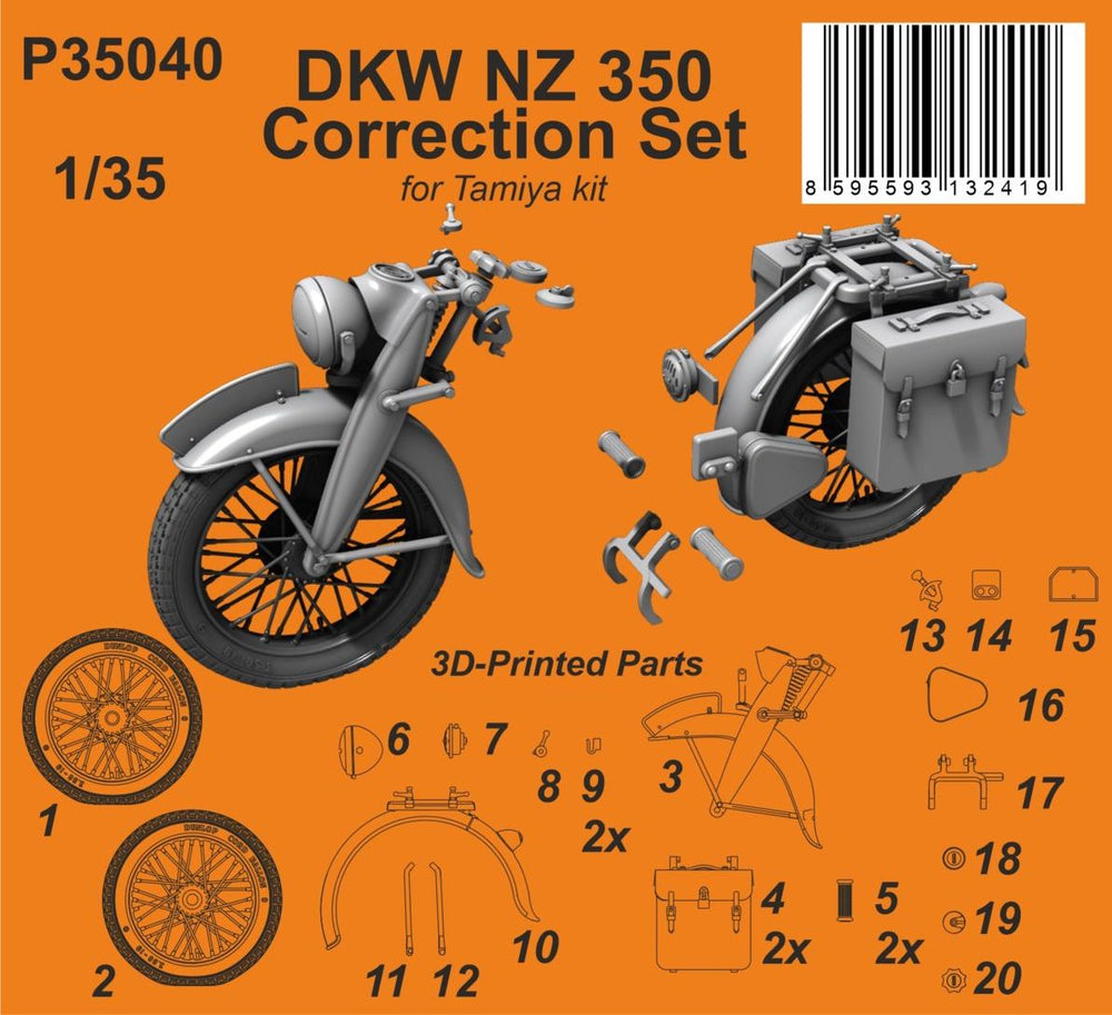 CMK/Czech Master Kits 129-P35040 1:35 DKW NZ 350 Correction Set
