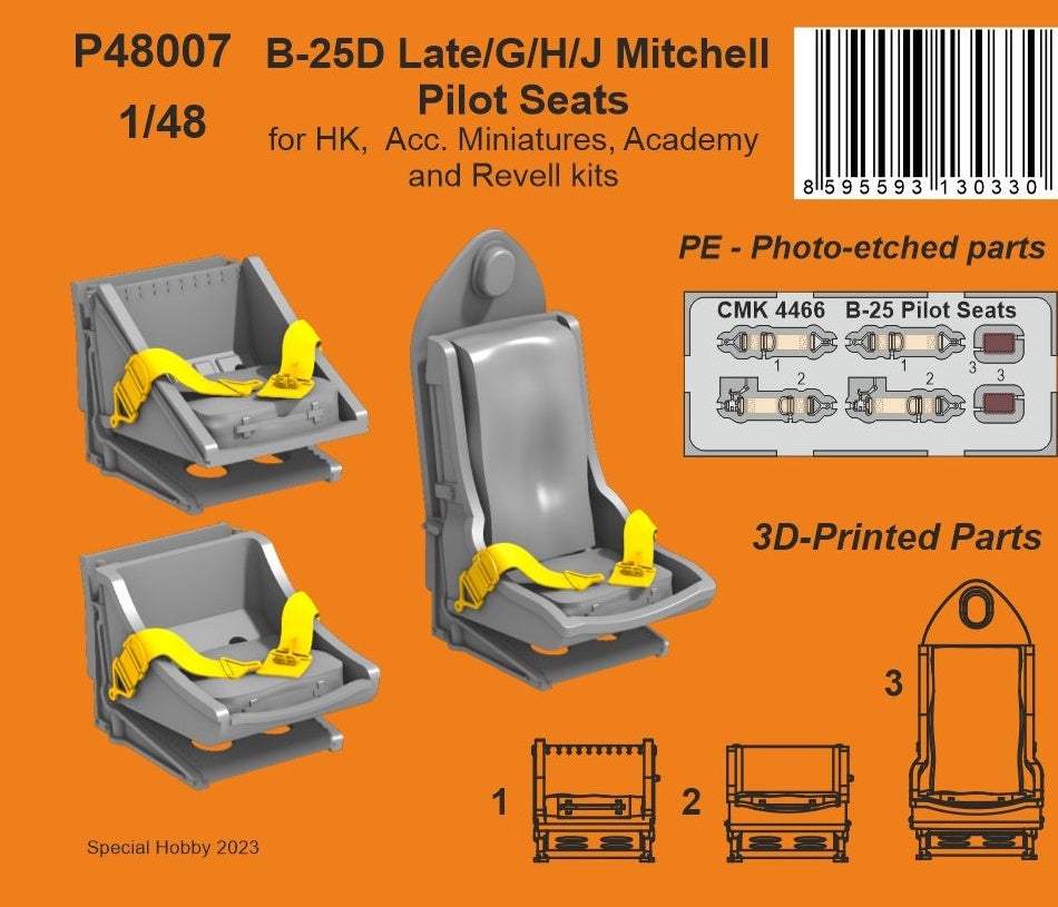 CMK/Czech Master Kits 129-P48007 North-American B-25 Mitchell Pilot Seats 1:48