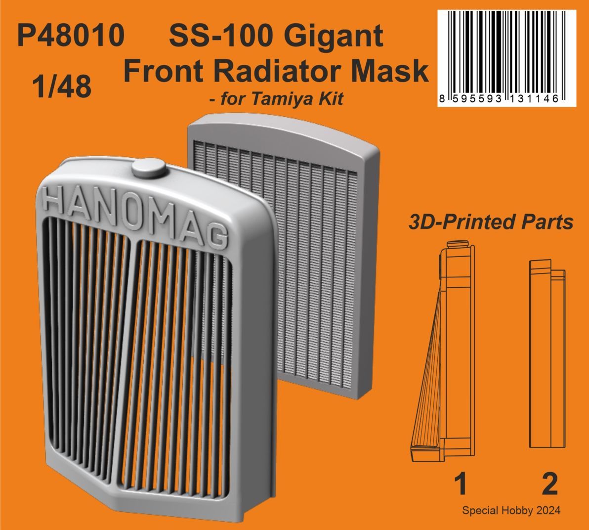 CMK/Czech Master Kits 129-P48010 1:48 SS-100 Gigant Front Radiator Mask Highly