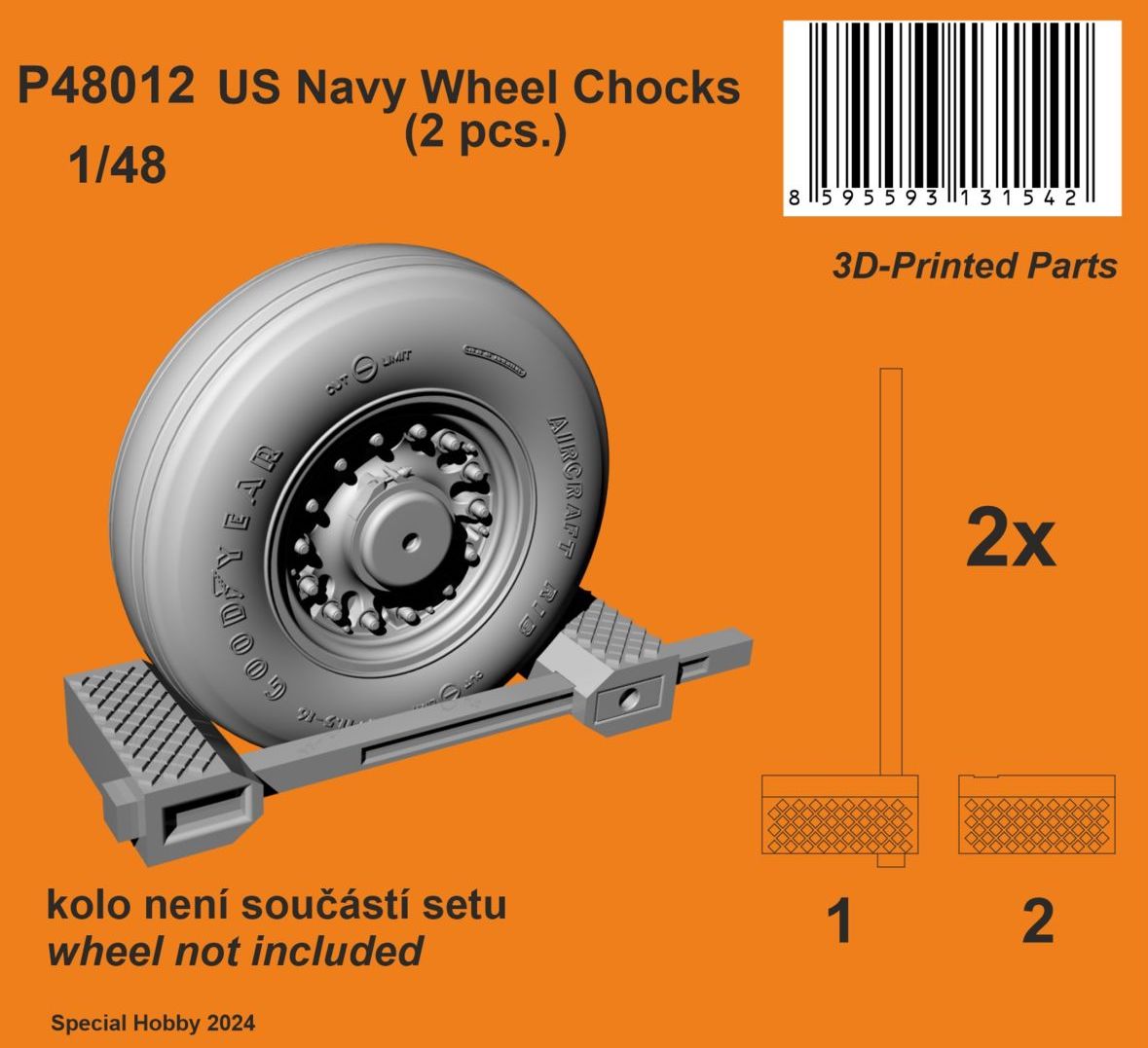 CMK/Czech Master Kits 129-P48012 1:48 US Navy Wheel Chocks