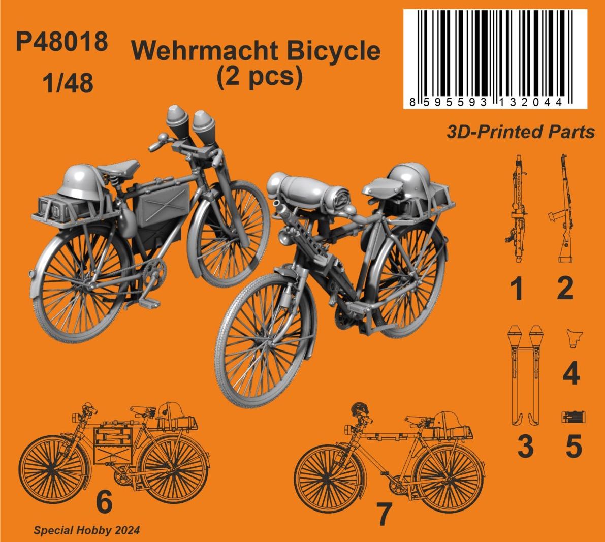 CMK/Czech Master Kits 129-P48018 1:48 Wehrmacht Bicycle