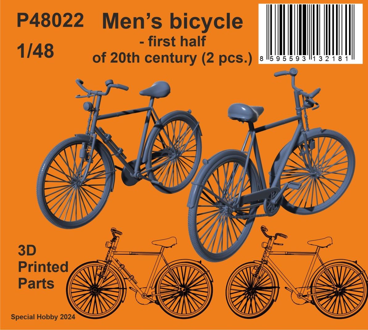 CMK/Czech Master Kits 129-P48022 1:48 Men`s bicycle