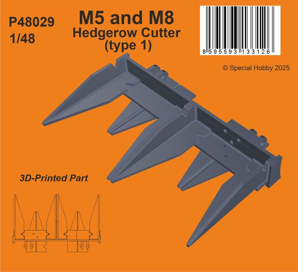 CMK/Czech Master Kits 129-P48029 1:48 M5 and M8 Hedgerow Cutter