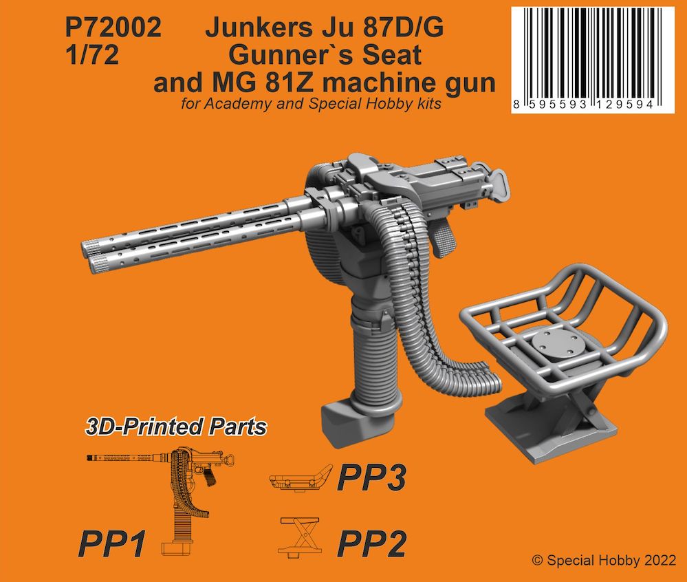 CMK 129-P72002 1:72 Junkers Ju-87D/G Stuka Gunner's Seat and MG 81Z
