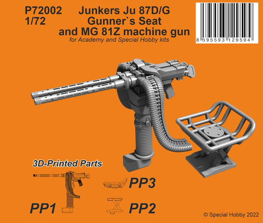 CMK 129-P72002 1:72 Junkers Ju-87D/G Stuka Gunner's Seat and MG 81Z
