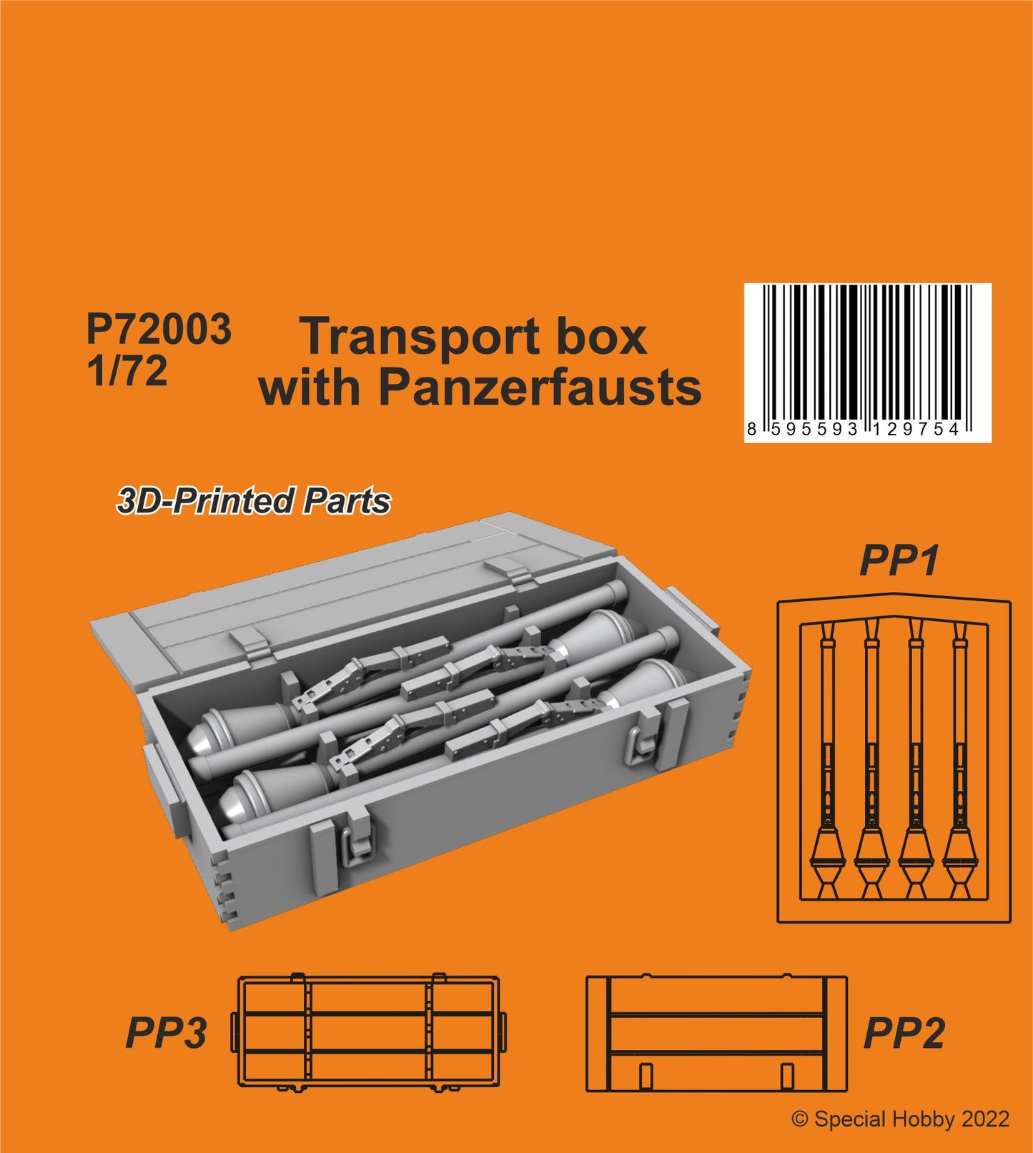 CMK/Czech Master Kits 129-P72003 1:72 Transport box with Panzerfausts