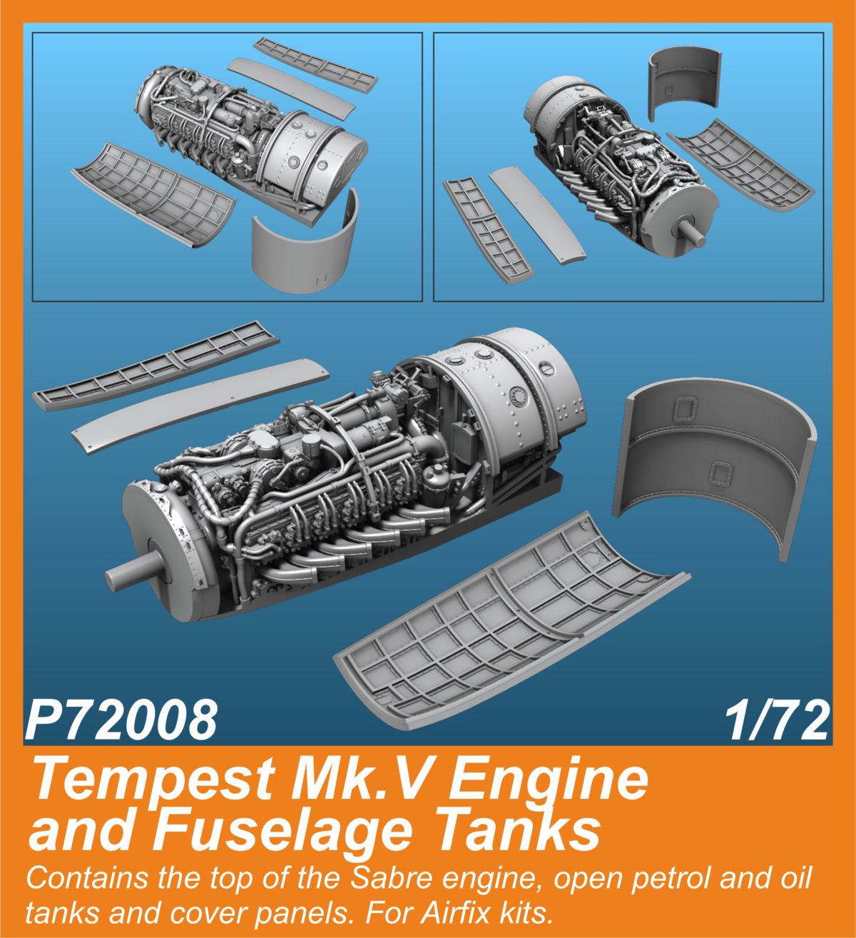 CMK 129-P72008 1:72 Hawker Tempest Mk.V Engine & Fuselage Tanks