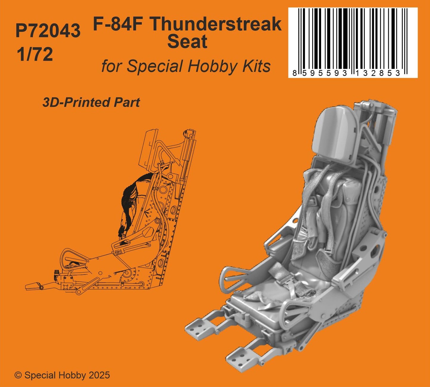 CMK/Czech Master Kits 129-P72043 1:72 Republic F-84F Thunderstreak Seat