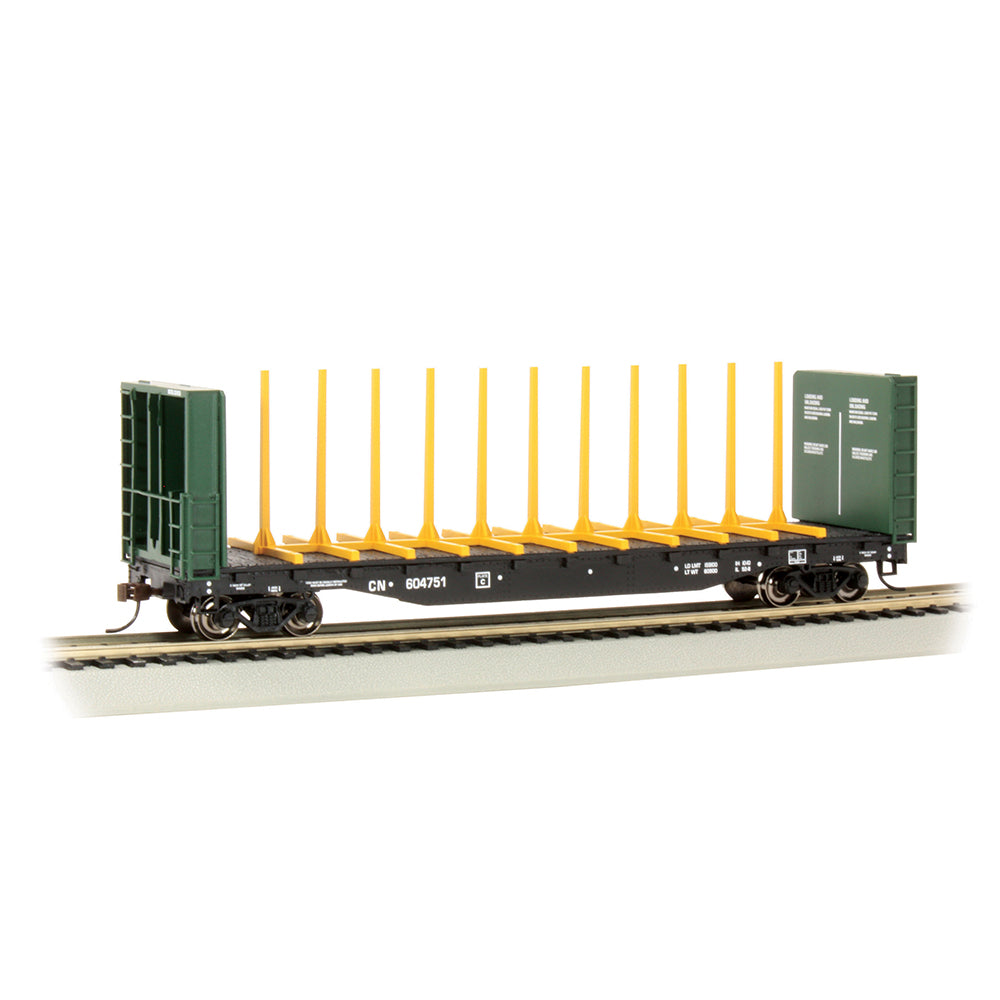 Bachmann USA 52' Centre-Beam Flatcar with Bulkheads Canadian National #604751 HO 12902