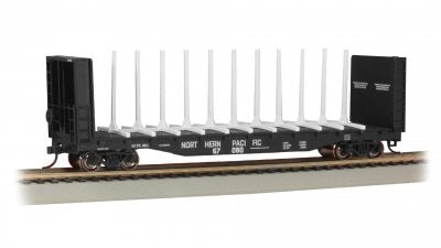 Bachmann USA 12904 52' Centre-Beam Flatcar with Bulkheads NP #67080 HO Gauge