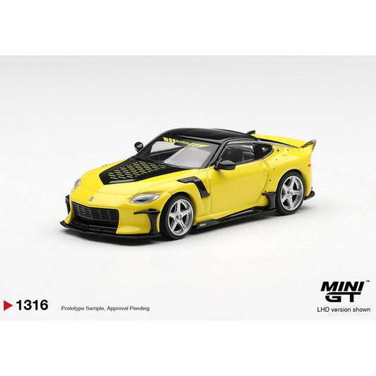 MiniGT Nissan Z Veilside FFZ400 Ikazuchi Yellow 1:64 Diecast Car 1316-R