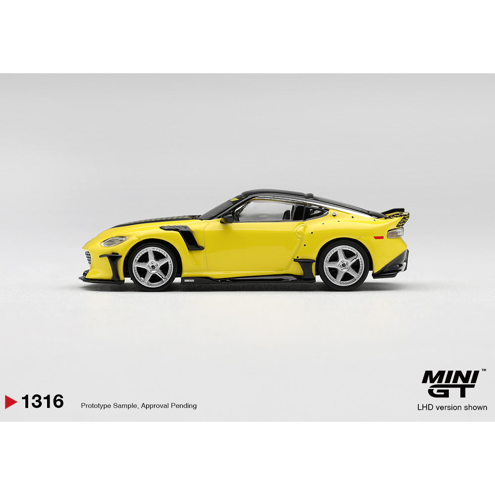 MiniGT Nissan Z Veilside FFZ400 Ikazuchi Yellow 1:64 Diecast Car 1316-R
