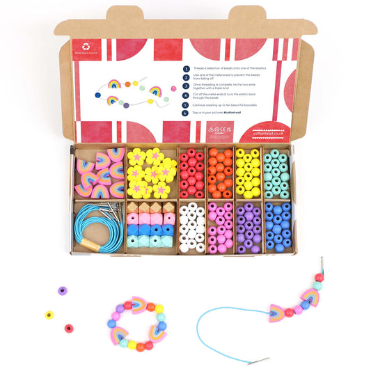 Cotton Twist Rainbow & Flower Bracelet Making Craft Kit