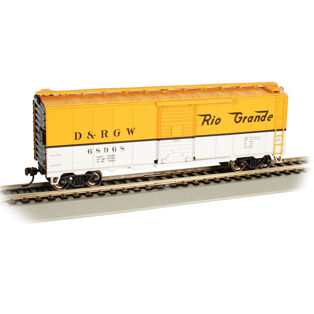 Bachmann USA PS1 40' Box Car - D&RGW #68968 - (Yellow & Silver) HO Gauge 16006