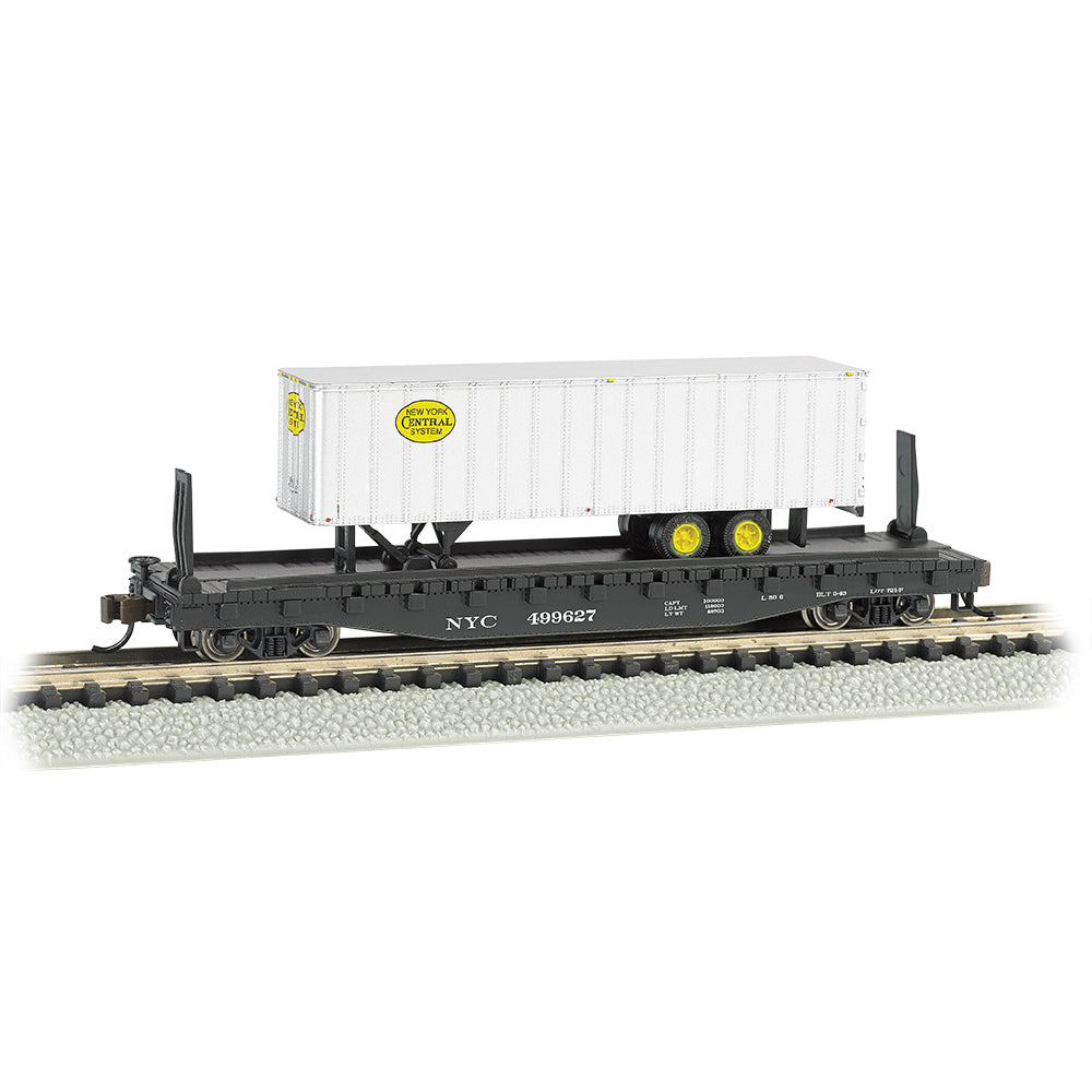 Bachmann USA 52'6' Flat Car - NYC with New York Central Trailer N Gauge 16753