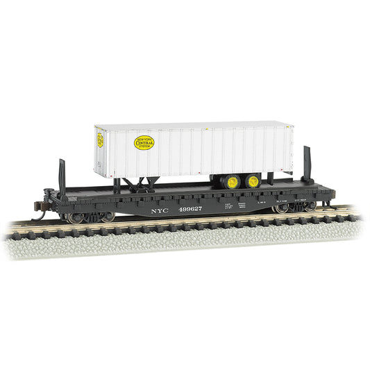 Bachmann USA 52'6' Flat Car - NYC with New York Central Trailer N Gauge 16753