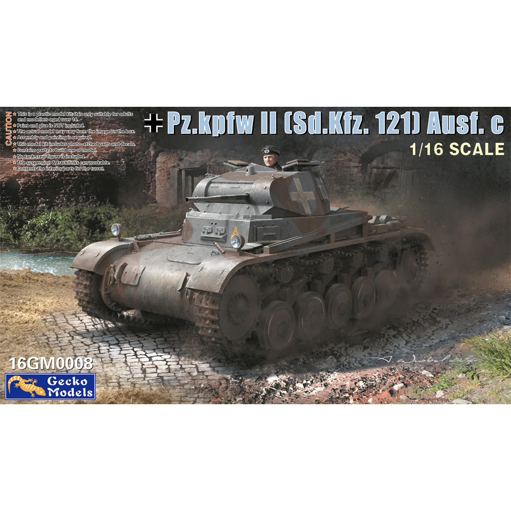 Gecko Models 16GM0008 Pz.Kfw II (Sd.Kfz.121) Ausf.C 1:16 Model Kit