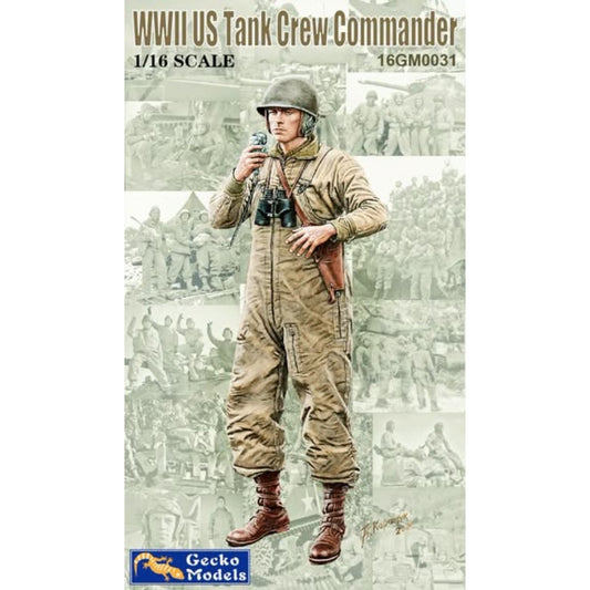 Gecko Models 16GM0030 WWII US Tank Commander 1:16 Model Kit