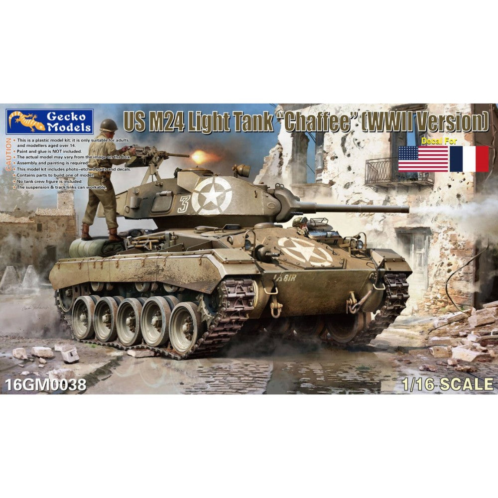 Gecko 16GM0038 US M24 Light Tank Chaffee WWII 1:16 Model Kit – Jadlam ...