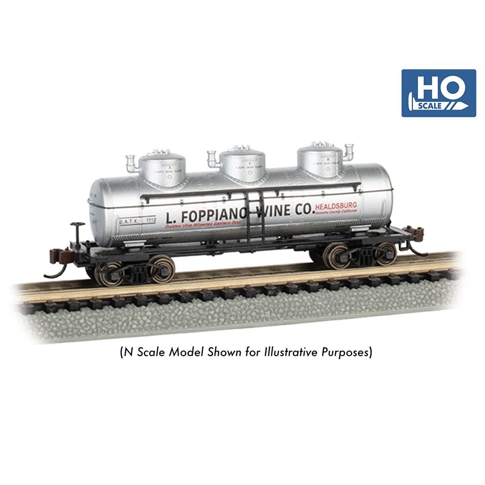 Bachmann USA 40' Three-Dome Tank Car - L. Foppiano Wine Co. #1112 HO Gauge 17114