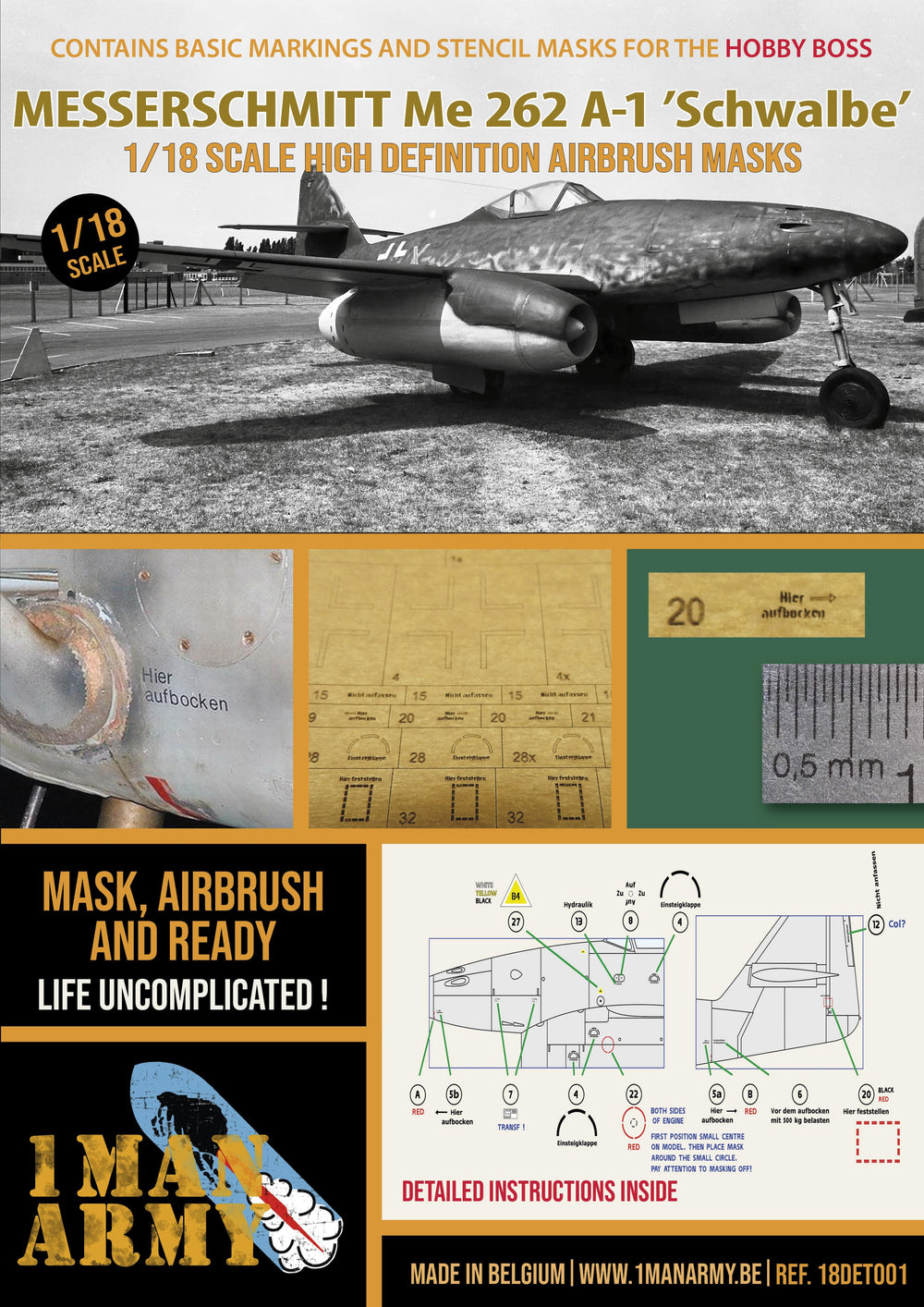 1ManArmy 18DET001 1:32 Messerschmitt Me-262A-1a