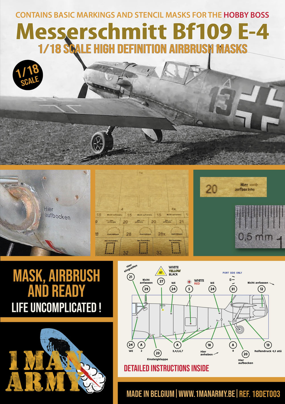1ManArmy 18DET003 1:32 Messerschmitt Bf-109E-4