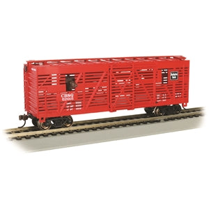 Bachmann USA 40' Stock Car - CB&Q #52025 With Cattle (Animated) HO Gauge 19710